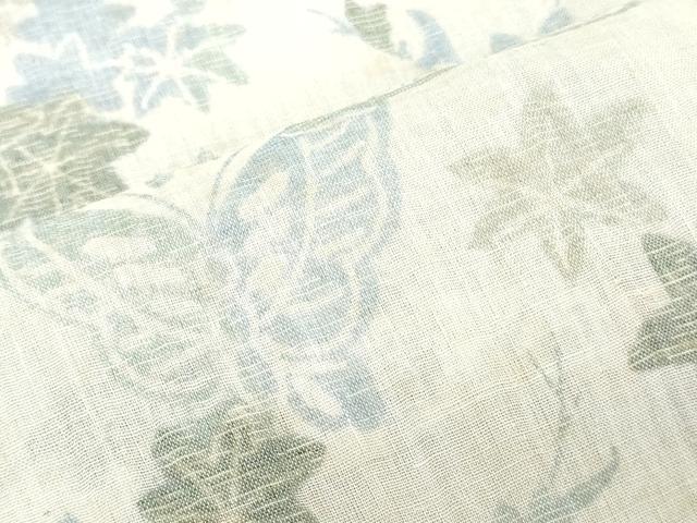 平和屋着物*夏物 本場小千谷縮 反物 着尺 風景花蝶文 麻 逸品 未使用 DABJ0667zy