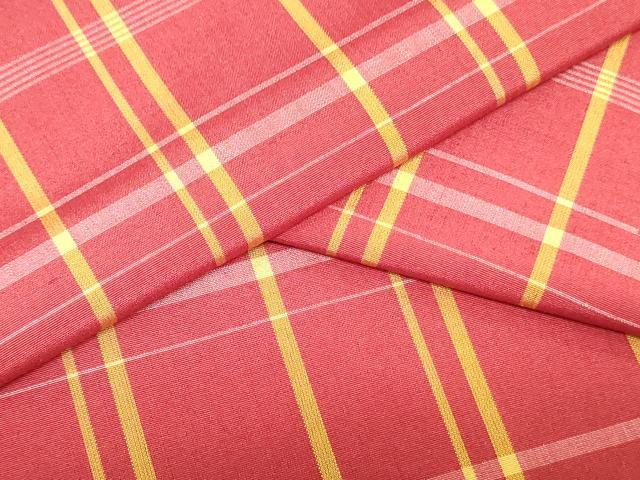 平和屋着物▼西陣 紬 反物 着尺 アンサンブル 格子 逸品 未使用 DABJ0748zy