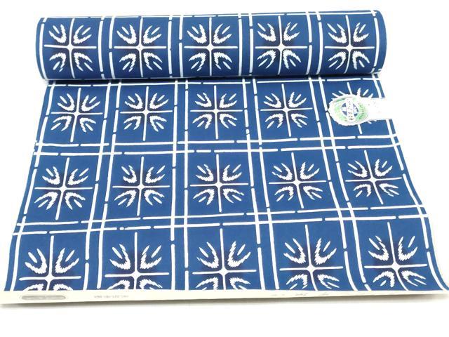 平和屋着物*夏物 浴衣 反物 着尺 注染 東京本染 格子 花の東京 綿 逸品 未使用 DABJ0797zy