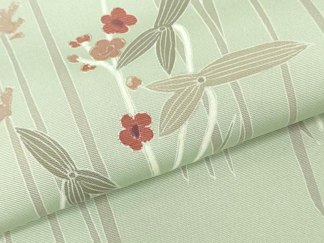 平和屋着物●塩瀬 名古屋帯 帯反物 刺繍 草花文 金彩 逸品 未使用 DABJ0828zy