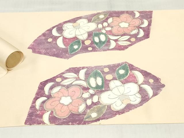 平和屋着物●塩瀬 名古屋帯 帯反物 辻が花 銀彩 五泉 逸品 未使用 DABJ0835zy