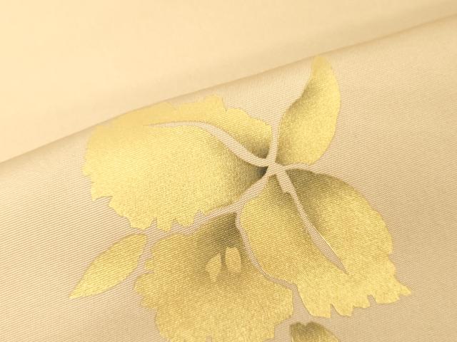 平和屋着物●塩瀬 名古屋帯 帯反物 舞花 金彩 逸品 未使用 DABJ0836zy
