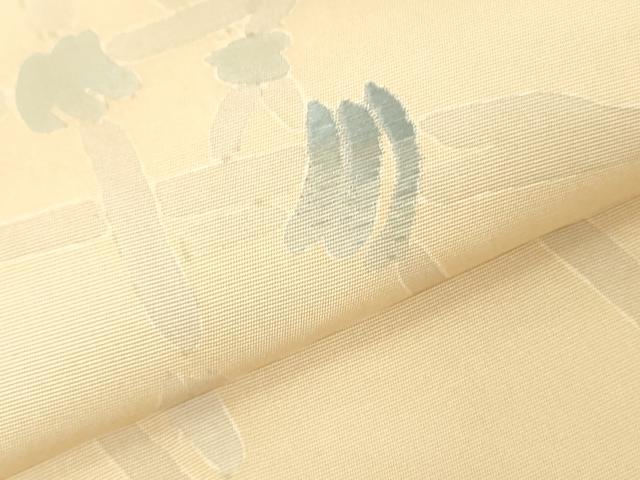 平和屋着物●塩瀬 名古屋帯 帯反物 刺繍 籬文 逸品 未使用 DABJ0837zy