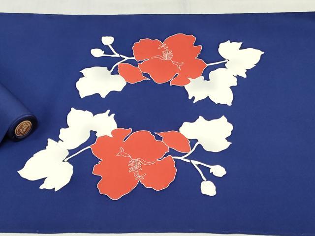 平和屋着物▼塩瀬 名古屋帯 帯反物 刺繍 草花文 逸品 未使用 DABJ0851zy