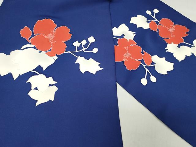 平和屋着物▼塩瀬 名古屋帯 帯反物 刺繍 草花文 逸品 未使用 DABJ0851zy