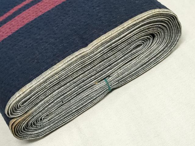 平和屋着物*夏物 阿波しじら織 浴衣 反物 着尺 正藍 間道 証紙付き 綿 逸品 未使用 DABJ0914zy