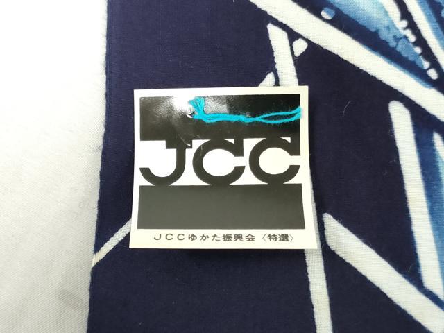 平和屋着物*夏物 浴衣 反物 着尺 注染 幾何学文 綿 逸品 未使用 DABJ0928zy