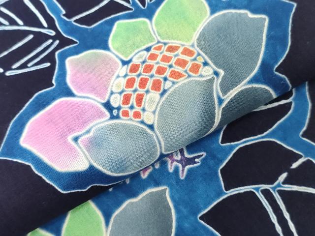 平和屋着物*夏物 浴衣 反物 着尺 注染 向日葵 ヒマワリ 綿 逸品 未使用 DABJ0930zy