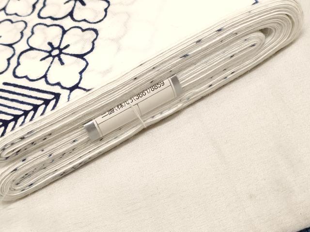 平和屋着物*夏物 浴衣 反物 着尺 注染 三勝染 花菱文 綿 逸品 未使用 DABJ0963zy