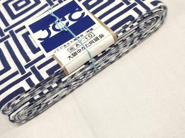 平和屋着物*夏物 浴衣 反物 着尺 格子 綿 逸品 未使用 DABJ0966zy