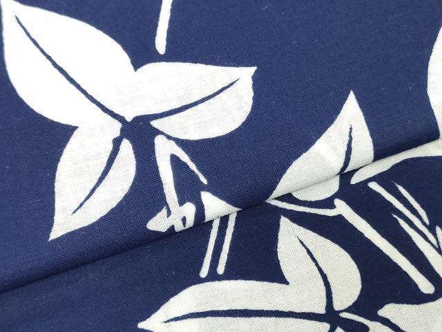 平和屋着物*夏物 浴衣 反物 着尺 注染 朝顔 アサガオ 綿 逸品 未使用 DABJ0971zy