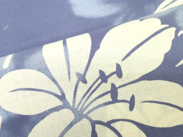 平和屋着物*夏物 浴衣 反物 着尺 注染 百合 ユリ 綿 逸品 未使用 DABJ0974zy