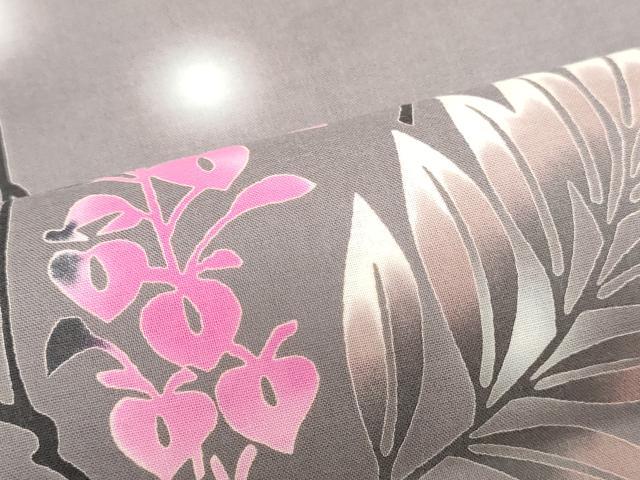 平和屋着物*夏物 世界的ファッションデザイナー 山本寛斎 kansaiブランド 浴衣 反物 着尺 注染 草花文 綿 逸品 未使用 DABJ0982zy