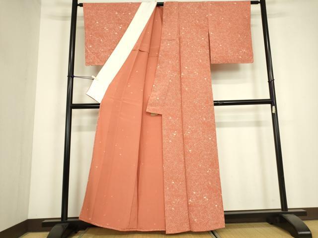 平和屋着物▽上質な小紋 単衣 南天文 正絹 逸品 DABJ1082az