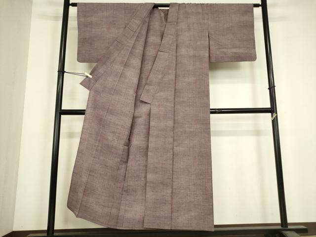 平和屋着物▽上質な紬 単衣 縞 正絹 逸品 DABJ1094az