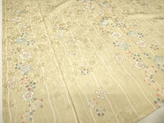 平和屋着物▽上質な小紋 単衣 舞桜文 正絹 逸品 DABJ1098az