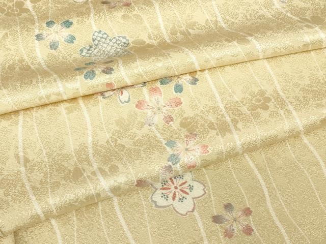 平和屋着物▽上質な小紋 単衣 舞桜文 正絹 逸品 DABJ1098az