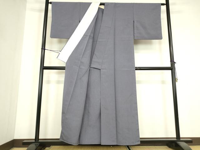 平和屋着物▽上質なお召 単衣 霞地紋 紅掛花色 正絹 逸品 DABJ1104az