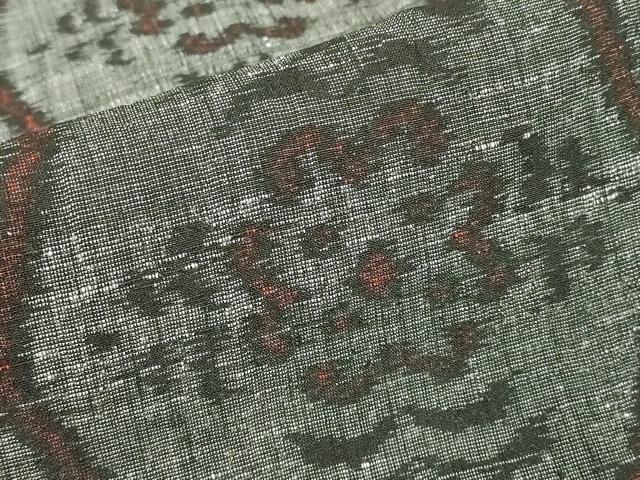 平和屋着物▽上質な紬 単衣 亀甲花文 正絹 逸品 DABJ1105az
