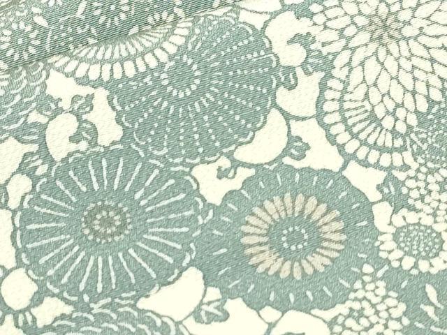 平和屋着物▽上質な小紋 単衣 型染め 菊尽くし 正絹 逸品 DABJ1122az