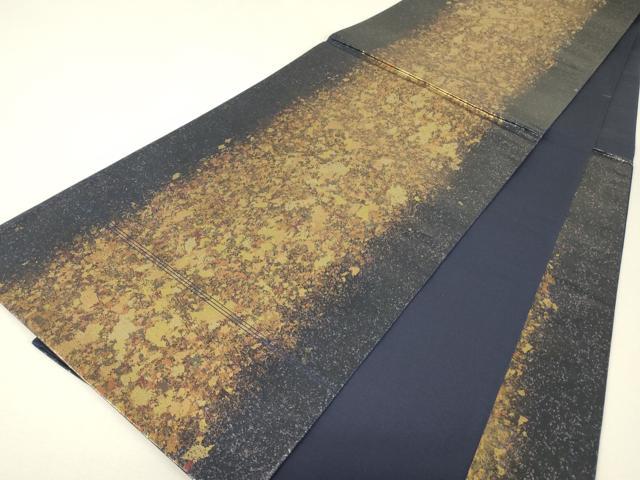 平和屋着物▼六通柄袋帯 霞文 金彩 引箔 正絹 逸品 DABJ1184az