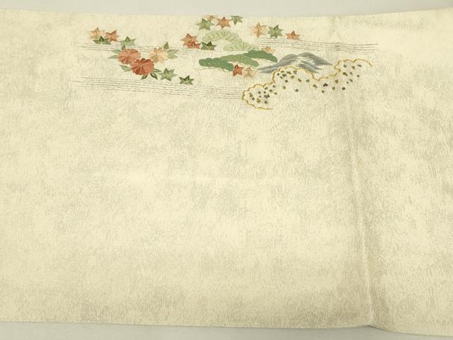 平和屋着物▼太鼓柄袋帯 駒刺繍 総刺繍 花松文 金銀糸 引箔 正絹 逸品 DABJ1250az