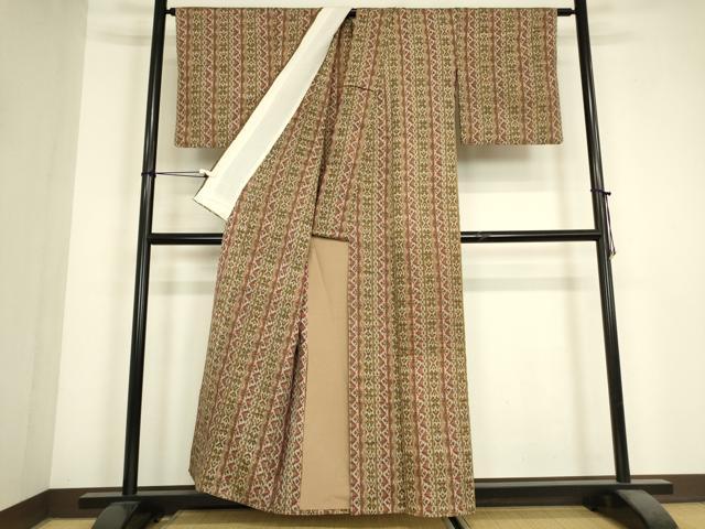 平和屋着物▽上質な紬 単衣 花間道 正絹 逸品 DABJ1350az