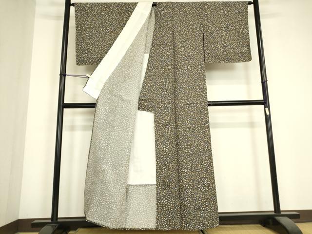 平和屋着物▽上質な小紋 単衣 石畳文 正絹 逸品 未使用 DABJ1355az