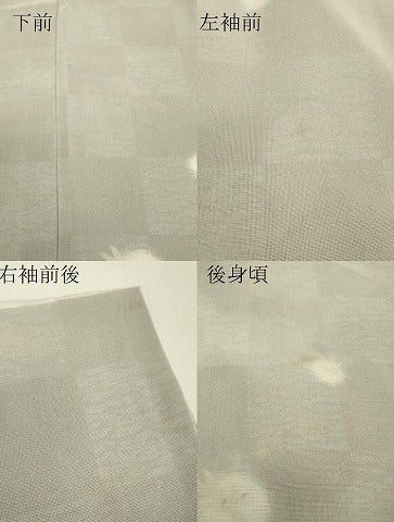 平和屋着物▽男性 訪問着 無双 紗袷 紗×絽 蜻蛉に市松 正絹 逸品 DABJ1362az