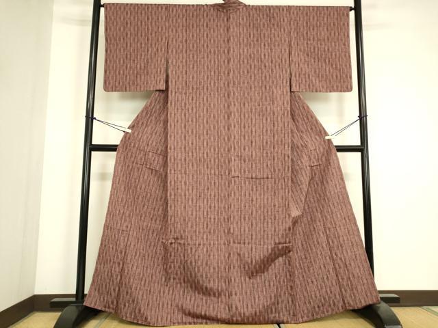 平和屋着物▽上質な紬 単衣 立涌文 正絹 逸品 DABJ1366az