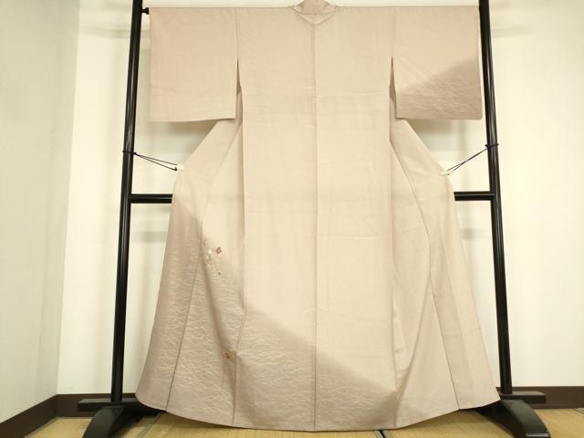 平和屋着物▽訪問着 単衣 刺繍 枝花文 暈し染め 金銀彩 正絹 逸品 DABJ1372az