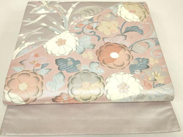 平和屋着物▼太鼓柄袋帯 駒刺繍 辻が花 金糸 正絹 逸品 DABJ1479az