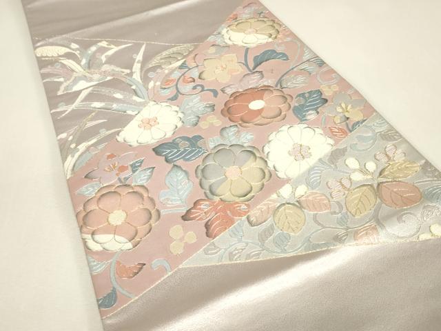 平和屋着物▼太鼓柄袋帯 駒刺繍 辻が花 金糸 正絹 逸品 DABJ1479az