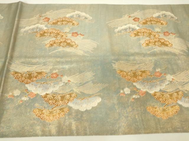 平和屋着物▼西陣 西陣まいづる謹製 六通柄袋帯 松波紋 耀貝箔 金糸 引箔 正絹 逸品 DABJ1516az