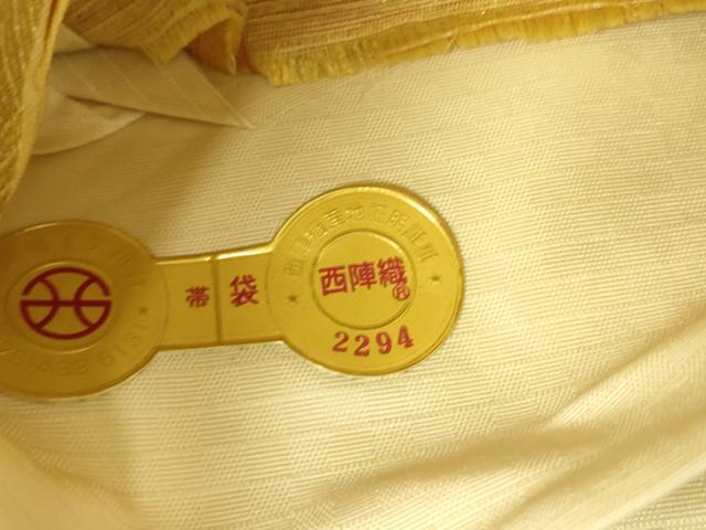 平和屋着物▼西陣 京洛苑たはら 六通柄袋帯 花栞織 金糸 証紙付き 逸品 未使用 DABJ1528az