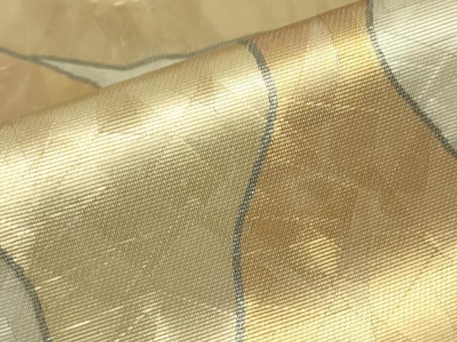 平和屋着物▼六通柄袋帯 霞箔散らし 金銀彩 正絹 逸品 DABJ1564az