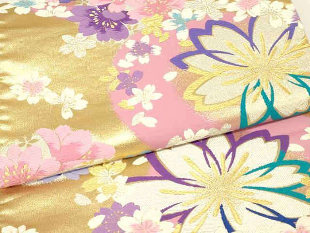 平和屋着物▼六通柄袋帯 唐織 舞花文 金銀糸 正絹 逸品 DABJ1827az