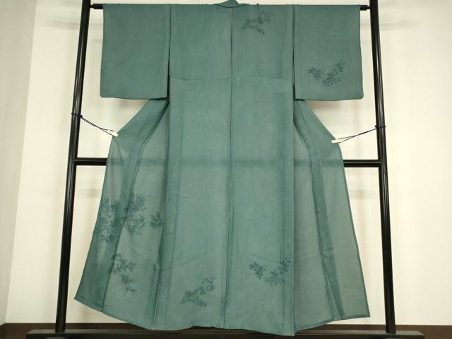 平和屋着物▽訪問着 無双 紗袷 紗×絽 草花文 銀彩 正絹 逸品 DABJ1831az