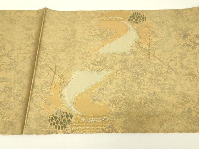平和屋着物▼服飾評論家 市田ひろみ 西陣 京藝謹製 太鼓柄袋帯 詩歌 金糸 引箔 正絹 逸品 DABJ1891az