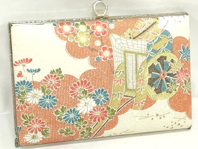 平和屋着物▼和装小物 和装バッグまとめて3点 ハンドバッグ クラッチ 檜垣花蝶文 雲取り御所車花文 金糸 逸品 DABJ2005xg