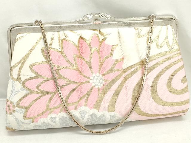 平和屋着物▼和装小物 和装バッグまとめて3点 ハンドバッグ クラッチ 佐賀錦 吉祥短冊花文 菊 舞扇花文 金銀糸 逸品 DABJ2008xg