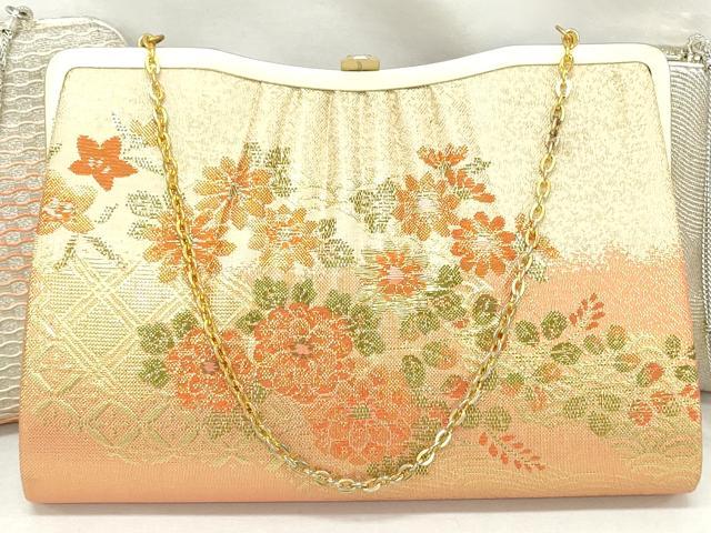 平和屋着物▼和装小物 和装バッグまとめて3点 ハンドバッグ クラッチ 佐賀錦 吉祥草花文 よろけ縞 流水文 金銀糸 逸品 DABJ2012xg