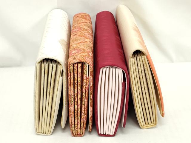 平和屋着物▼和装小物 和装バッグまとめて4点 ハンドバッグ 佐賀錦 亀甲枝松文 松皮菱花文 切嵌霞文 金銀糸 逸品 DABJ2028xg