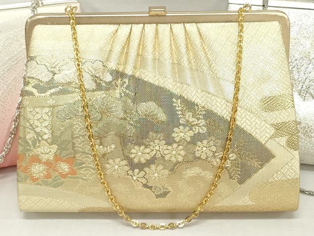平和屋着物▼和装小物 和装バッグまとめて3点 ハンドバッグ クラッチ 佐賀錦 吉祥地紙重ね草花文 雲取り草花文 金銀糸 逸品 DABJ2045xg