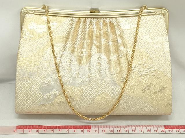 平和屋着物▼和装小物 和装バッグまとめて3点 ハンドバッグ クラッチ 佐賀錦 草花文 吉祥花松文 金銀糸 逸品 DABJ2049xg