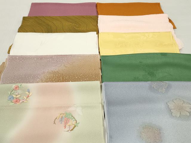 平和屋着物★和装小物 帯揚げ10枚セット 丹後ちりめん 正絹 逸品 DABJ2242xg