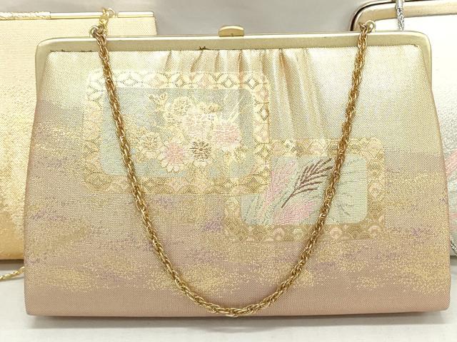 平和屋着物▼和装小物 和装バッグまとめて3点 ハンドバッグ クラッチ 佐賀錦 草花文 霞文 金銀糸 逸品 DABJ2410xg