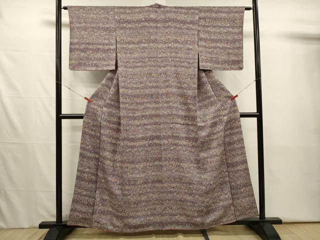 平和屋着物■上質な小紋 横段花文 正絹 逸品 DABJ2523ya