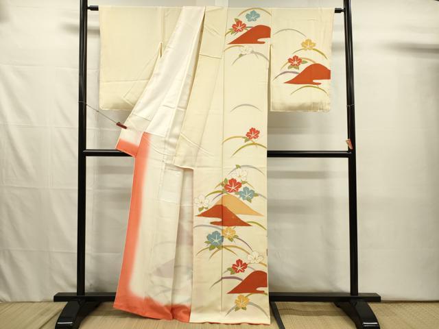 平和屋着物■訪問着 駒刺繍 風景花芝文 金彩 正絹 逸品 DABJ2524ya
