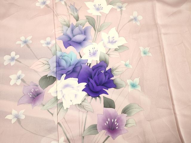 平和屋着物■訪問着 手描き 草花文 暈し染め 正絹 逸品 DABJ2527ya